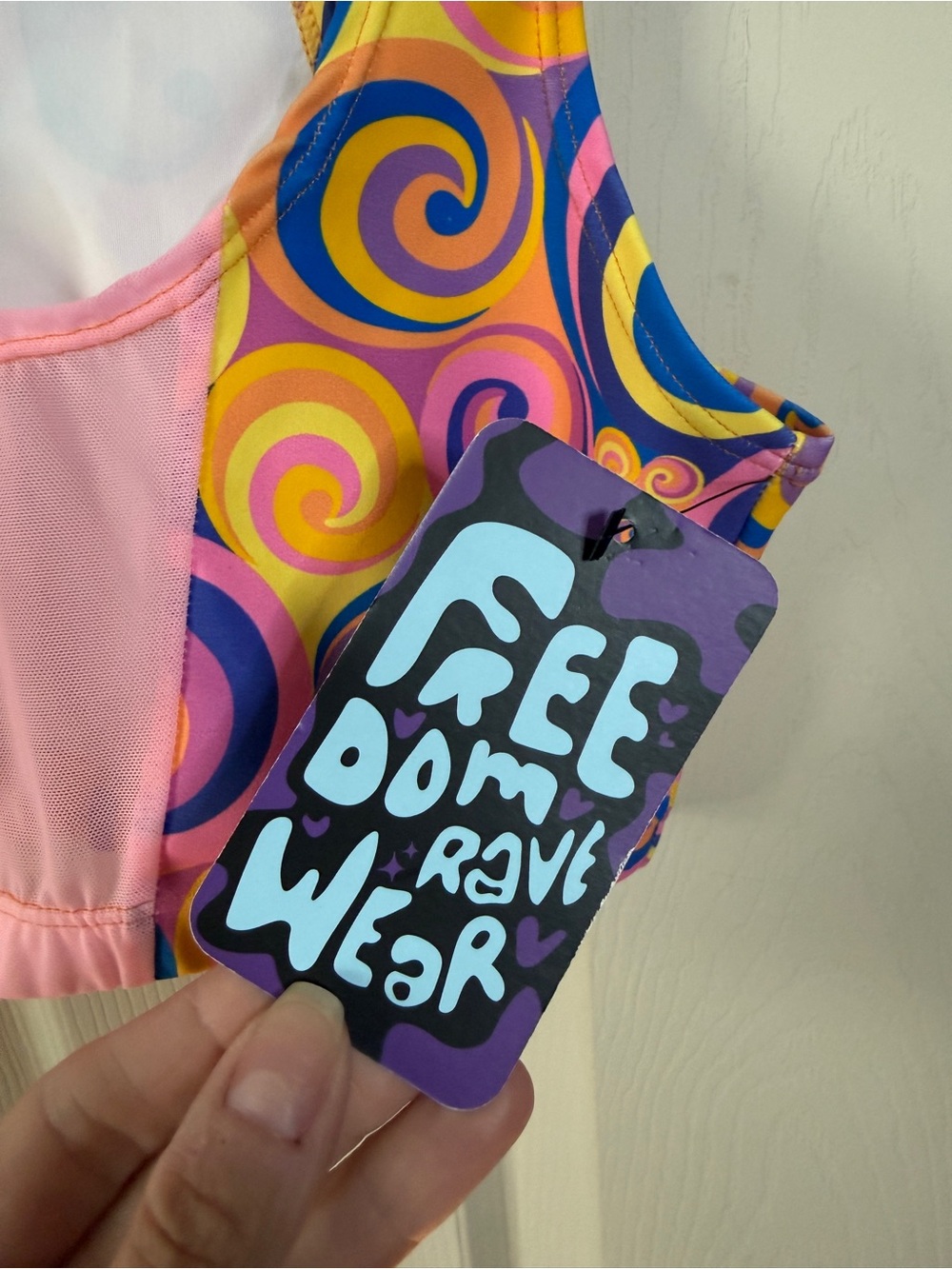 Freedom Rave Wear Sports Bra Groovy Collection Portal V Free Top Size Small NEW! - Picture 4 of 8